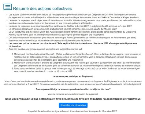 Règlement Desjardins.